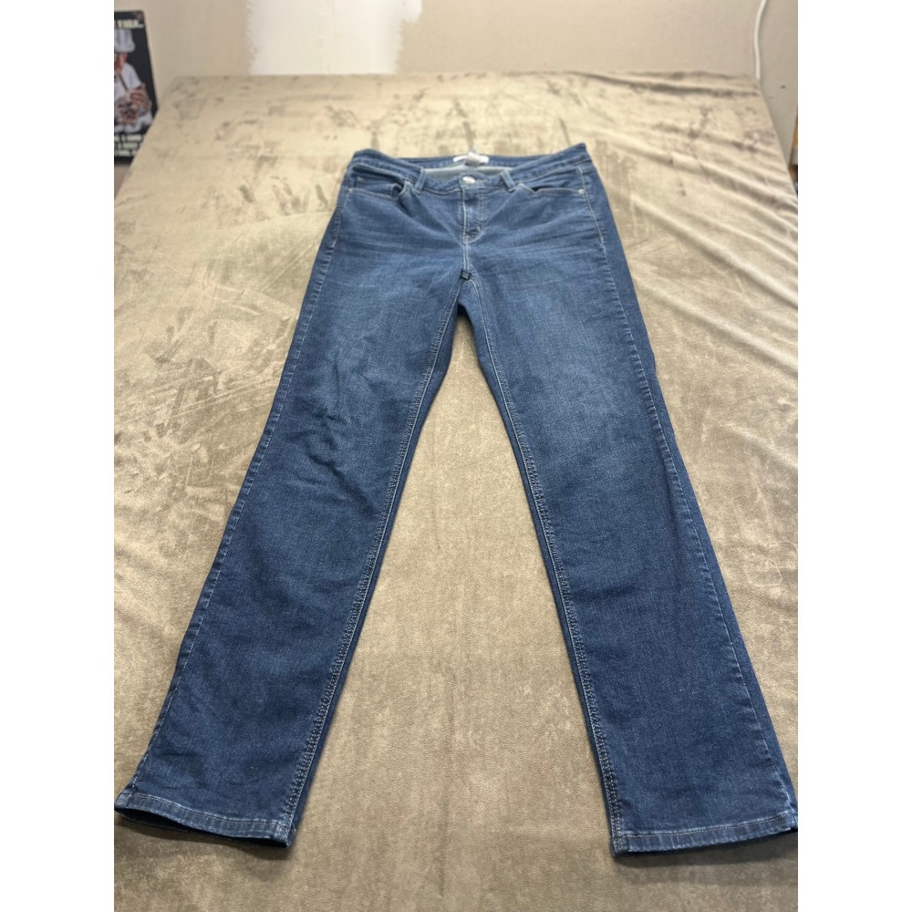 Lane Bryant Mid-Rise Super Stretch Straight Leg Jeans‎ Dark Wash Blue 14R